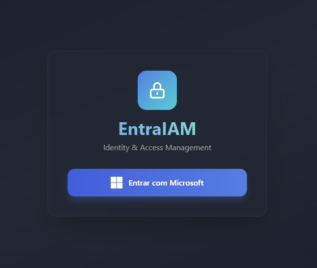 Tela de entrada real do EntraIAM, com autenticação Microsoft